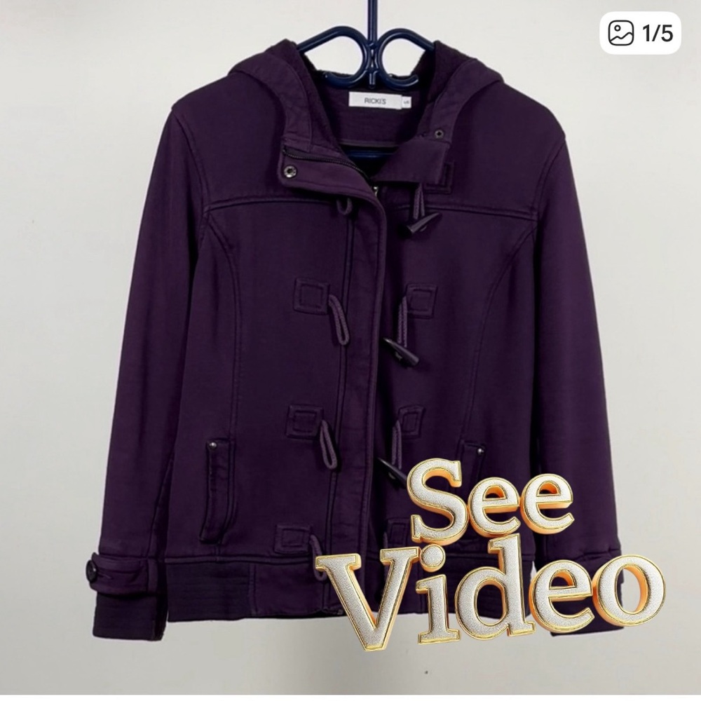 RICKI’S Hoodie Duffel Jacket, Toggle Fasteners, Front Pockets. Video